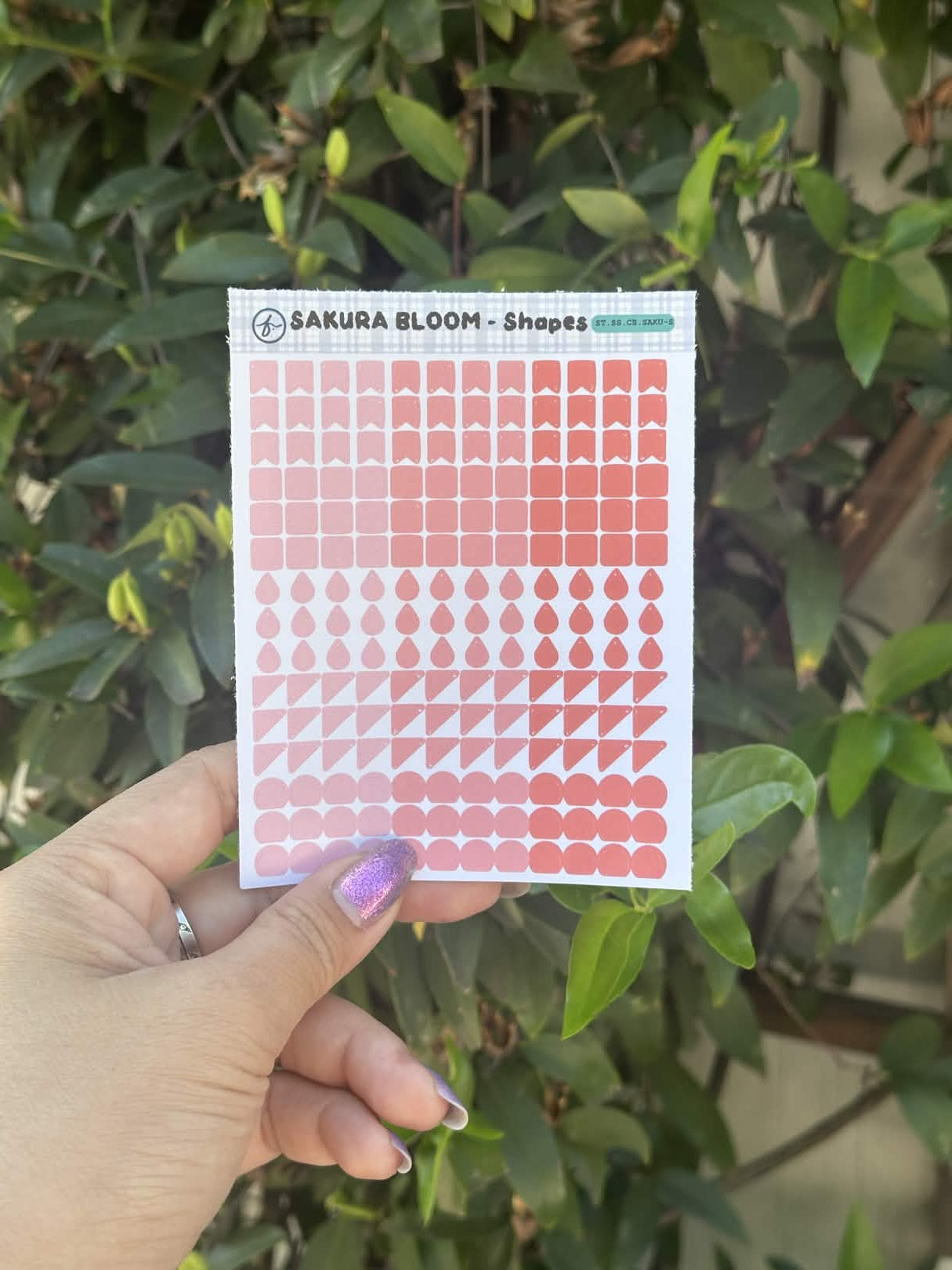 Paper Sticker Sheet Set — Color Shapes: Sakura Bloom | 3.5" x 4.25"