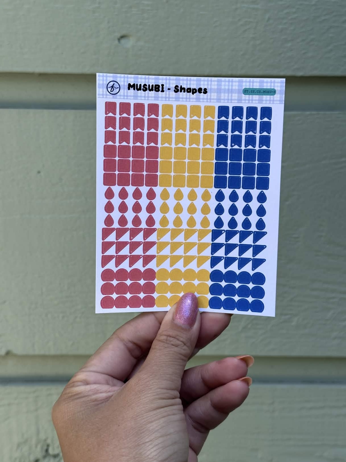 Paper Sticker Sheet Set — Color Shapes: Musubi | 3.5" x 4.25"