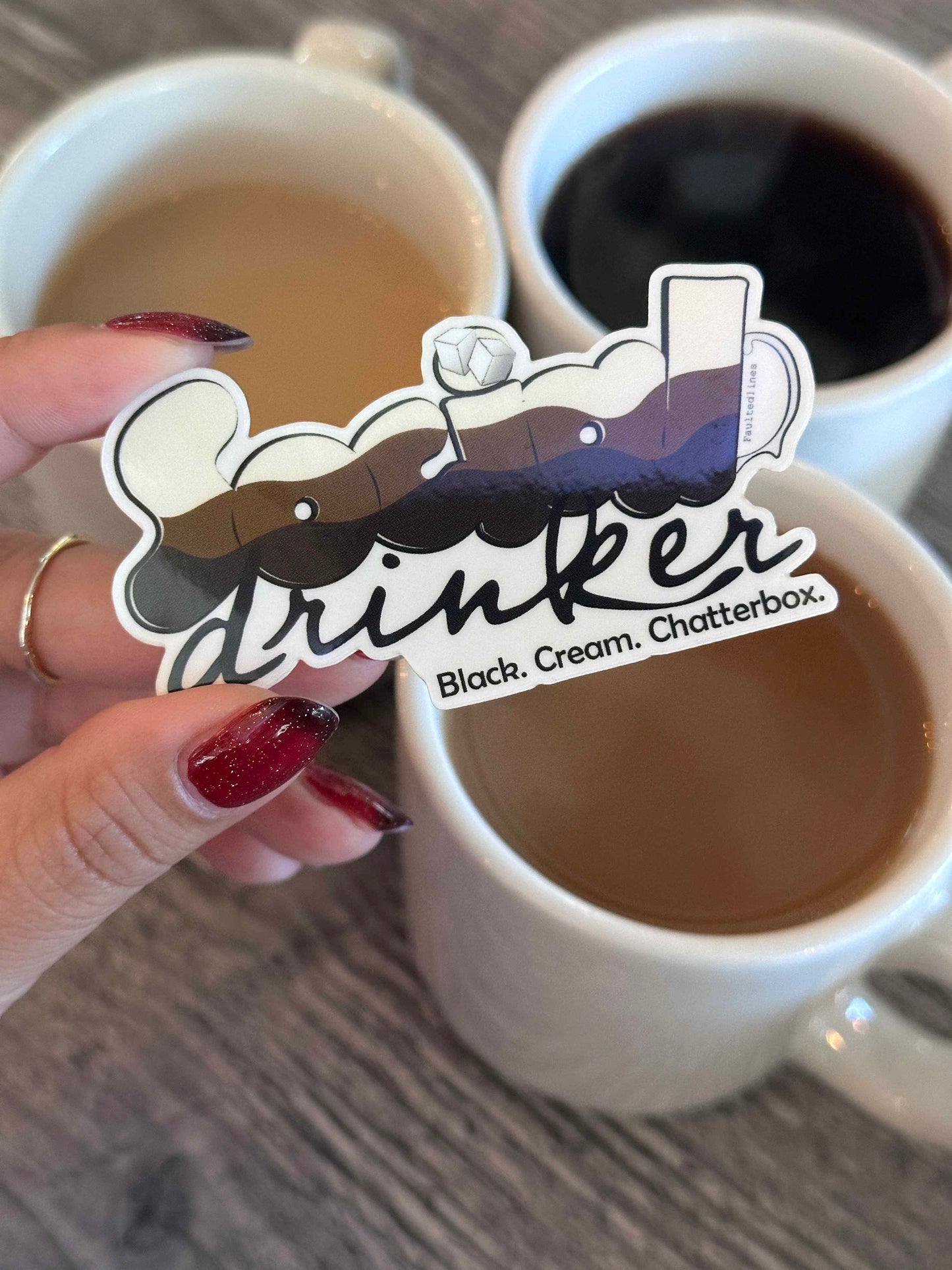 Social Drinker COFFEE -Die cut vinyl sticker-