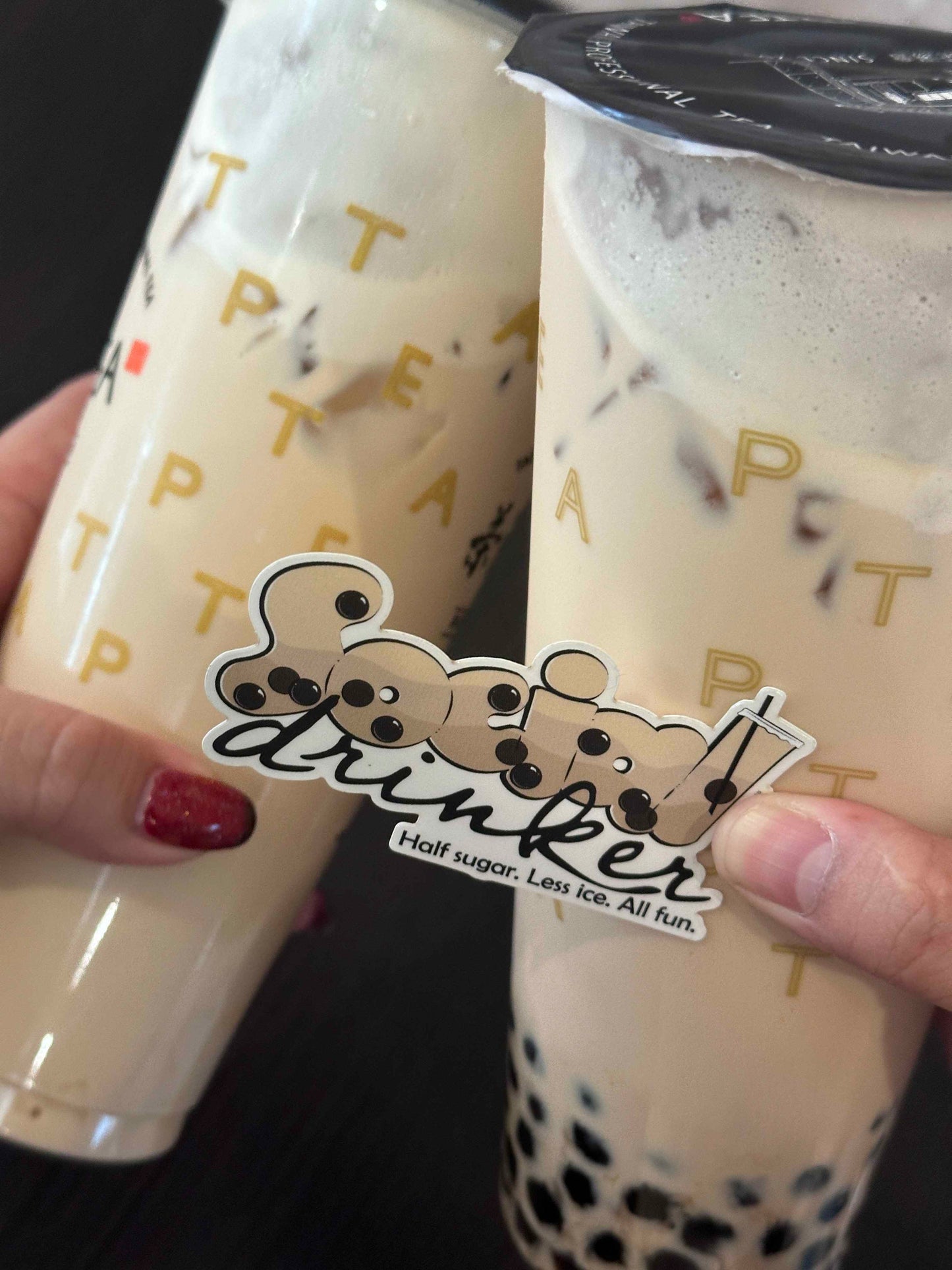 Social Drinker BOBA -Die cut Vinyl Sticker-