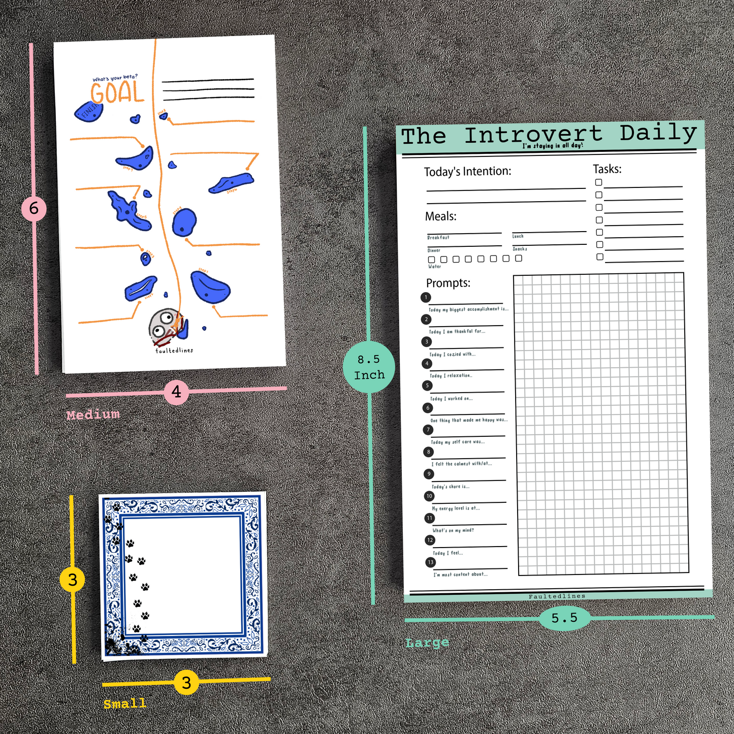 Pixel Plate Notepad — Katsugi | 20 Sheets | Small 3" x 3"