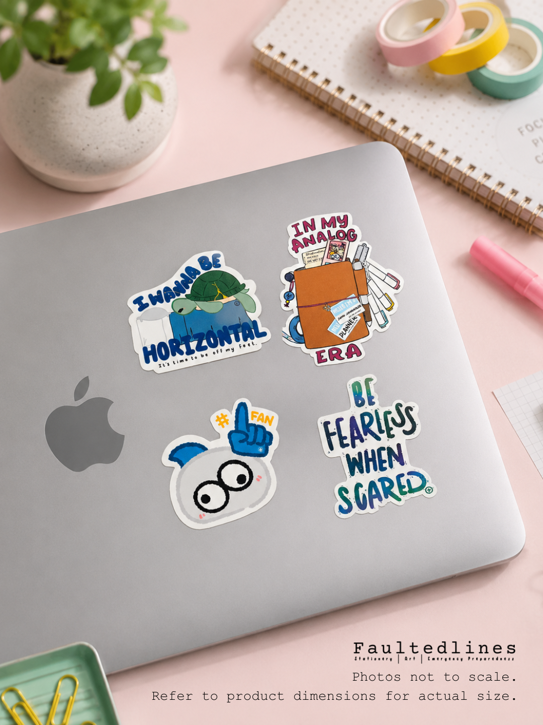 Waterproof Die-Cut Vinyl Sticker — Typography: Be Fearless When Scared | 1.9" x 2.5"