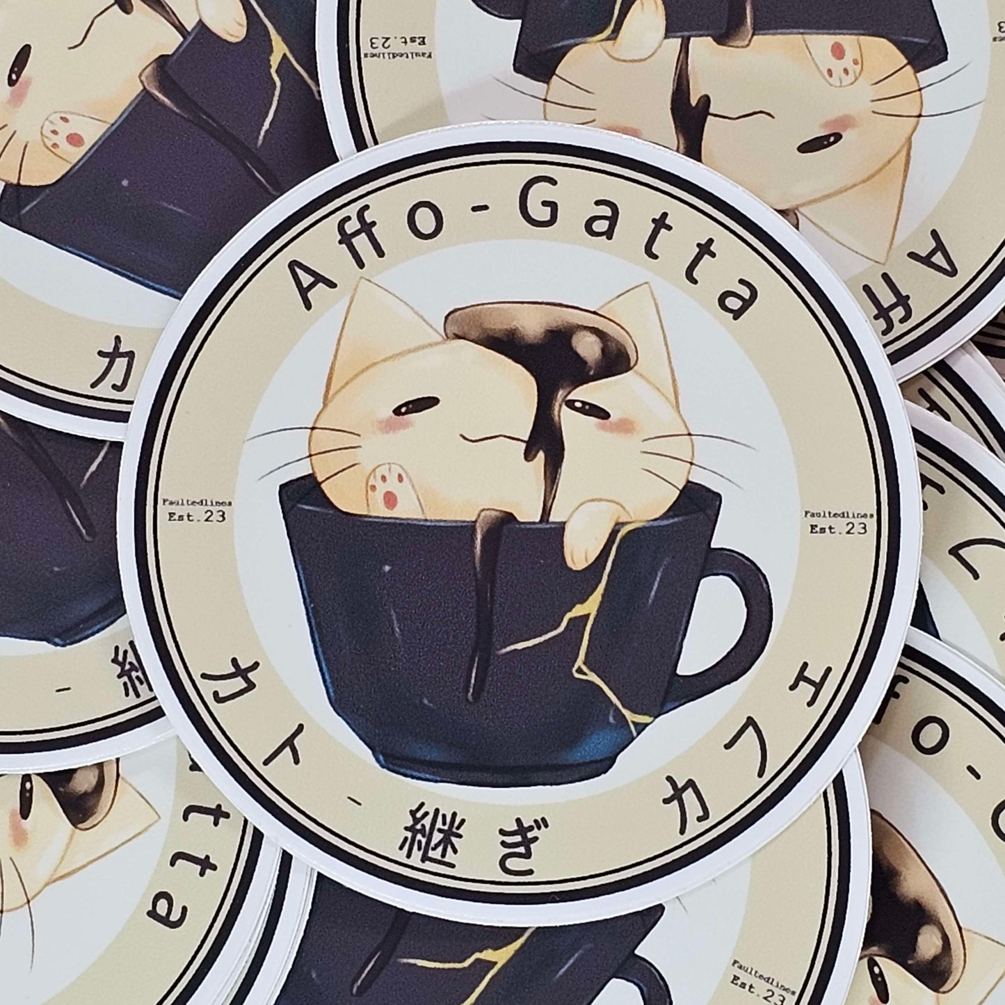 Affo-Gatta Kat-Tsugi 3 inch Sticker