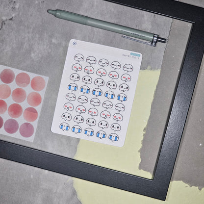 Paper Sticker Sheet — Emotional Bubbles: Gen-Ki Vol. 1 | 4.25" x 3.5"