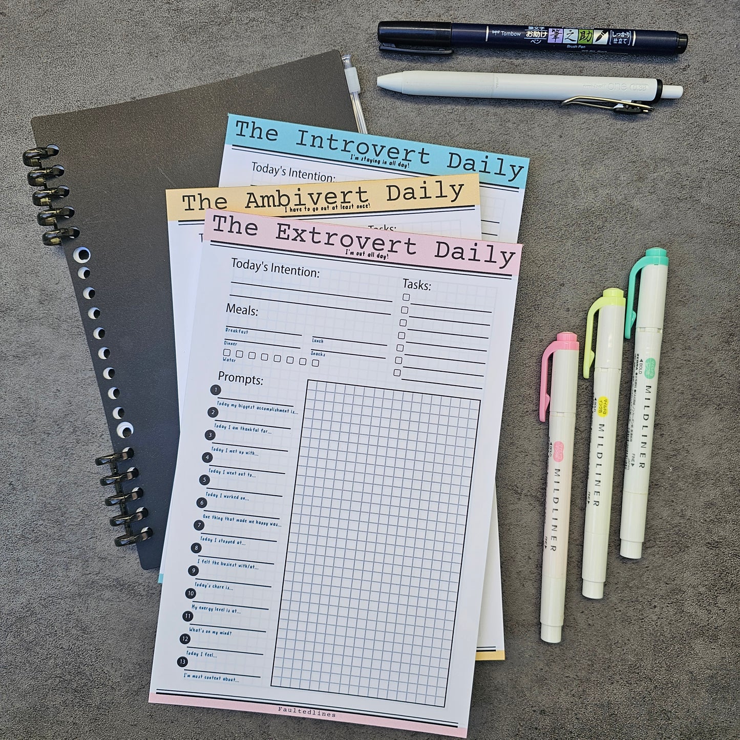 Planner Insert Notepad — Introvert Daily | Large 5.5" x 8.5"