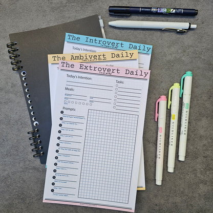 Planner Insert Notepad — Introvert Daily | Large 5.5" x 8.5"