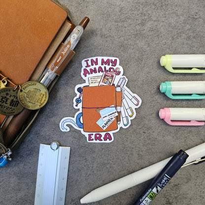 Waterproof Die-Cut Vinyl Sticker — In My Analog Era | 3.05" × 3.1"