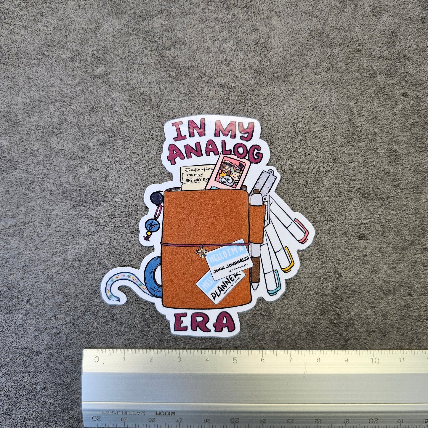 Waterproof Die-Cut Vinyl Sticker — In My Analog Era | 3.05" × 3.1"