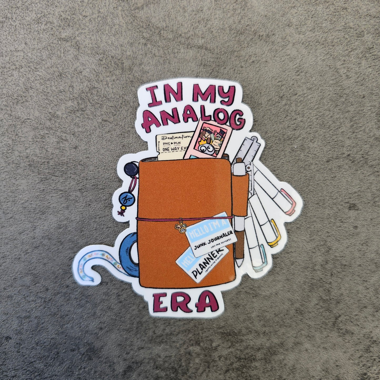 Waterproof Die-Cut Vinyl Sticker — In My Analog Era | 3.05" × 3.1"