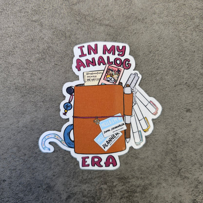 Waterproof Die-Cut Vinyl Sticker — In My Analog Era | 3.05" × 3.1"