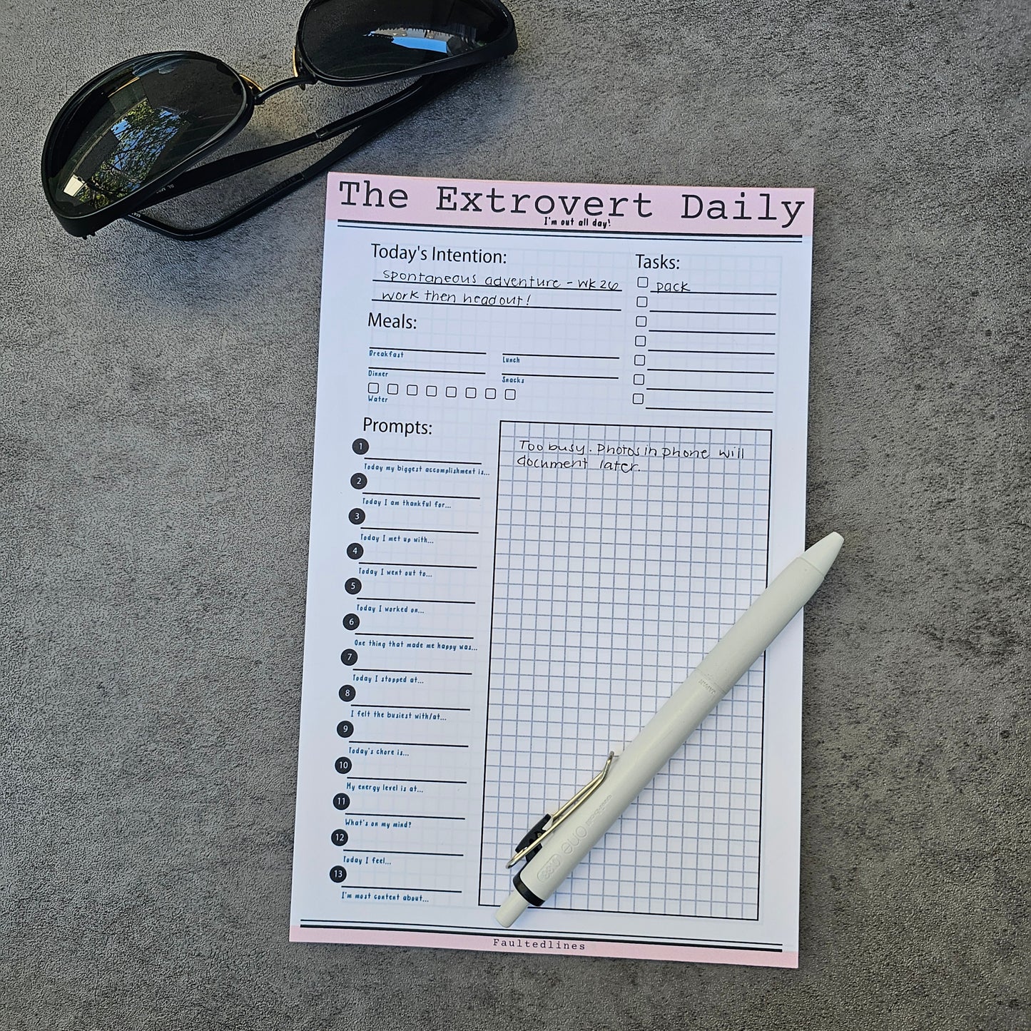 Planner Insert Notepad — Extrovert Daily | Large 5.5" x 8.5"