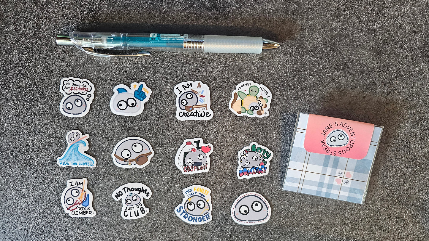 Mini Jane Sticker Set | Die-Cut Sticker Bundle | 1" x 1"