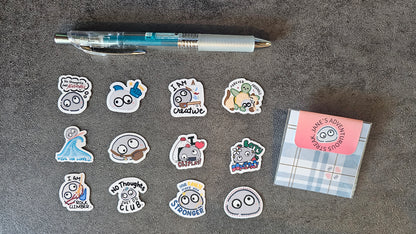 Mini Jane Sticker Set | Die-Cut Sticker Bundle | 1" x 1"