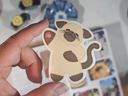 Soy Stitch Illustration — Waterproof Die-Cut Vinyl Sticker | 2.3" × 2.5"