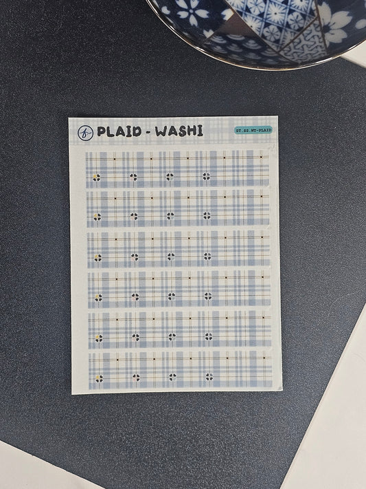 Plaid Washi Strip | Sticker Sheet | 3.5" × 4.5"