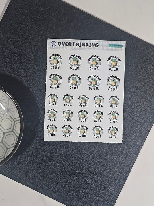 Overthinking Club - Tart | Sticker Sheet | 3.5" × 4.5"