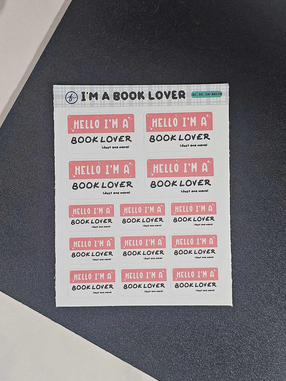 Hello, I’m a Book Lover — Sticker Sheet | 3.5" × 4.5"