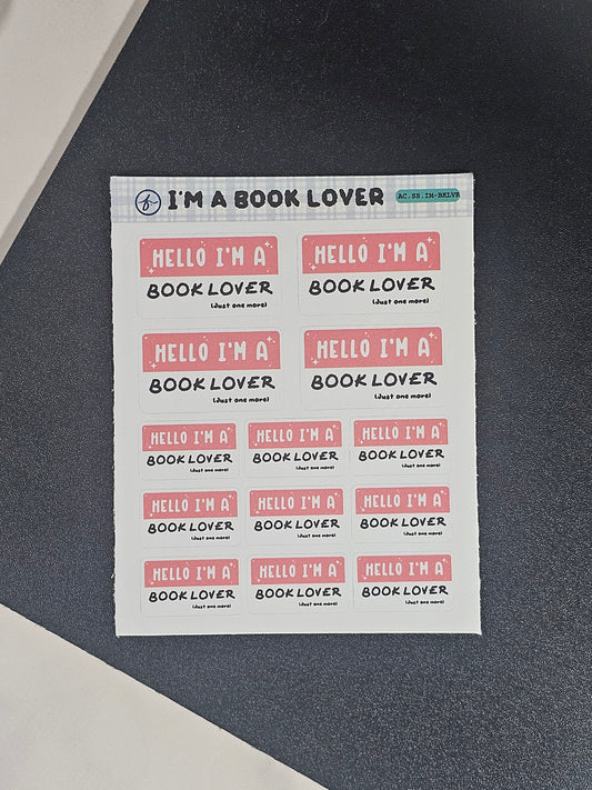 Hello I’m a Book Lover | Sticker Sheet | 3.5" × 4.5"
