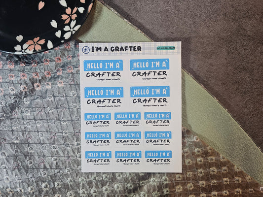 Hello I’m a Crafter | Sticker Sheet | 3.5" × 4.5"