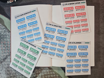 Hello, I'm a Junk Journaler — Sticker Sheet | 3.5" × 4.5"