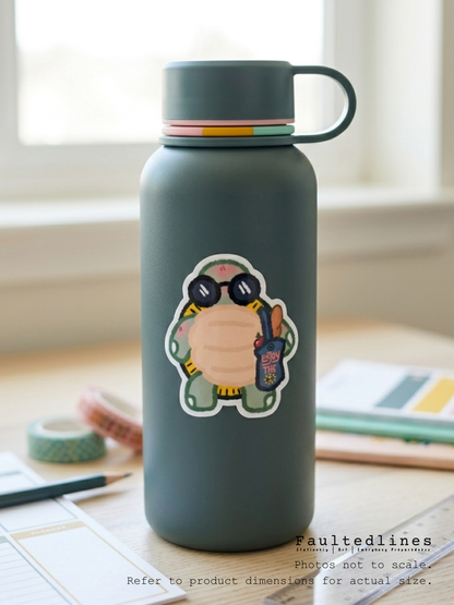 Waterproof Die-Cut Vinyl Sticker — Tart the Turtle: Out and About | 2.4" × 2.5"
