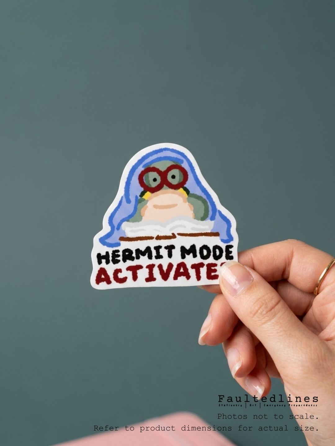 Waterproof Die-Cut Vinyl Sticker — Tart the Turtle: Hermit Mode Activated | 2.4" × 2.75"