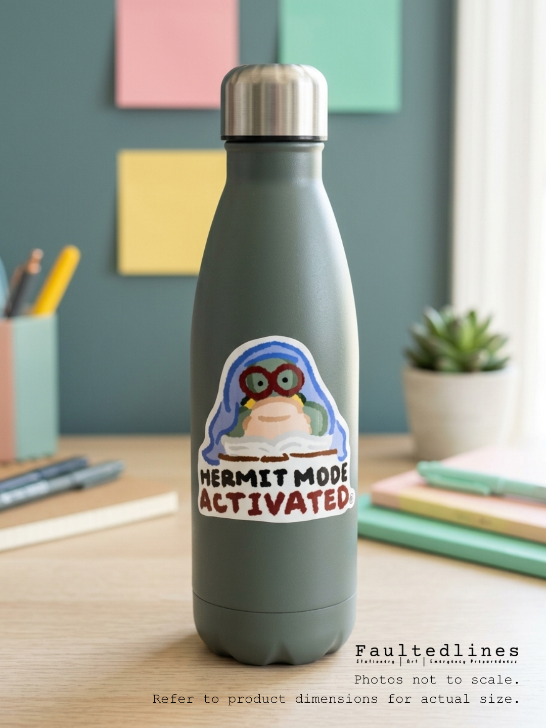 Waterproof Die-Cut Vinyl Sticker — Tart the Turtle: Hermit Mode Activated | 2.4" × 2.75"