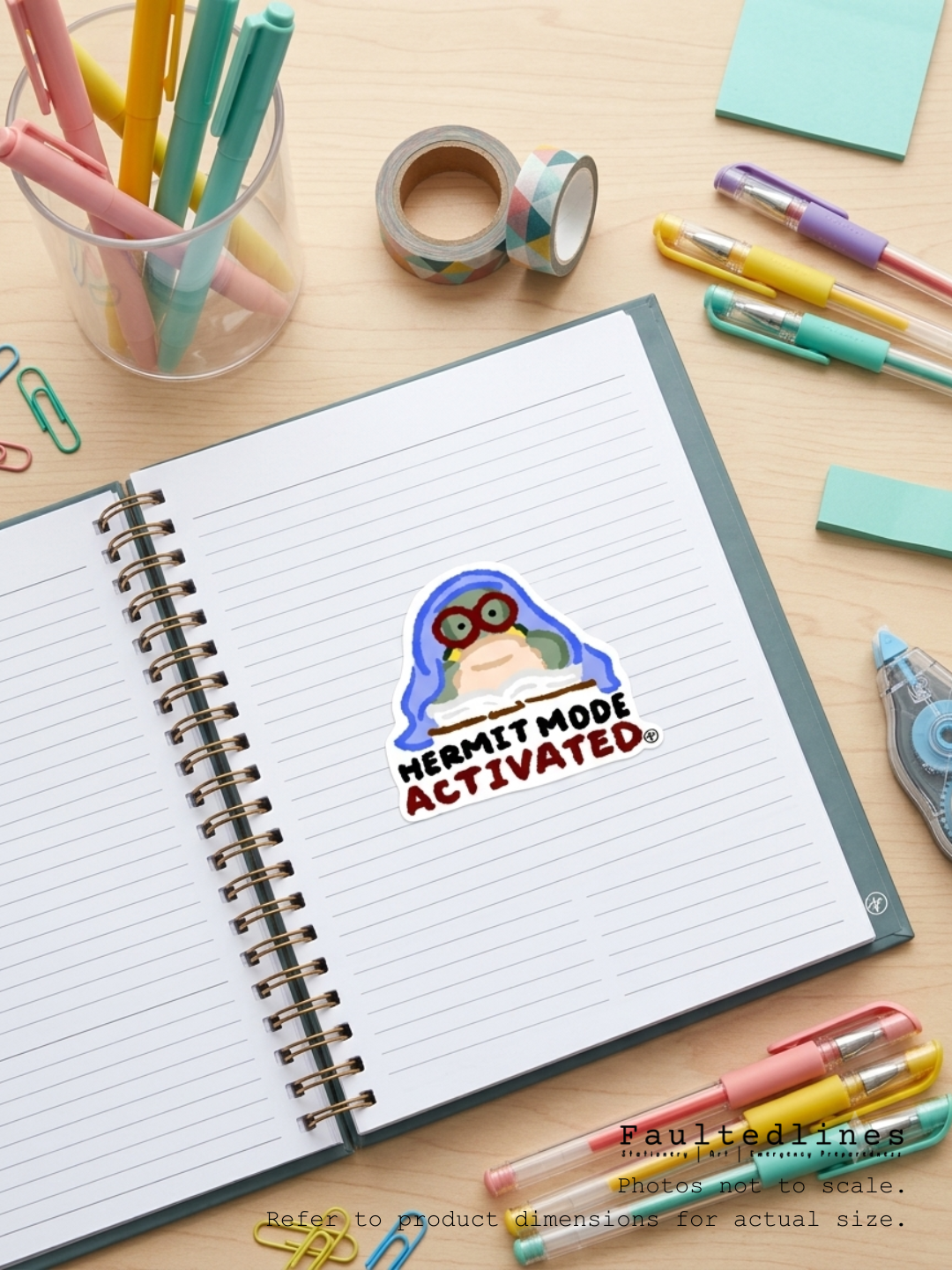 Waterproof Die-Cut Vinyl Sticker — Tart the Turtle: Hermit Mode Activated | 2.4" × 2.75"