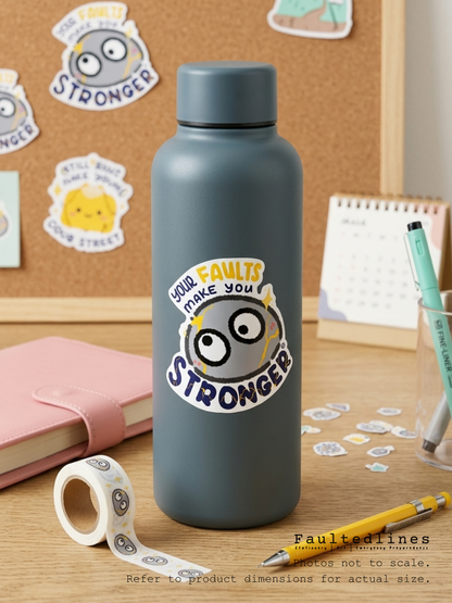 Waterproof Die-Cut Vinyl Sticker — Jane the Rock: Your Faults Make You Stronger | 2.1" × 2.3"