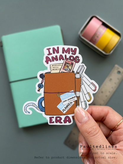 Waterproof Die-Cut Vinyl Sticker — In My Analog Era | 3.05" × 3.1"