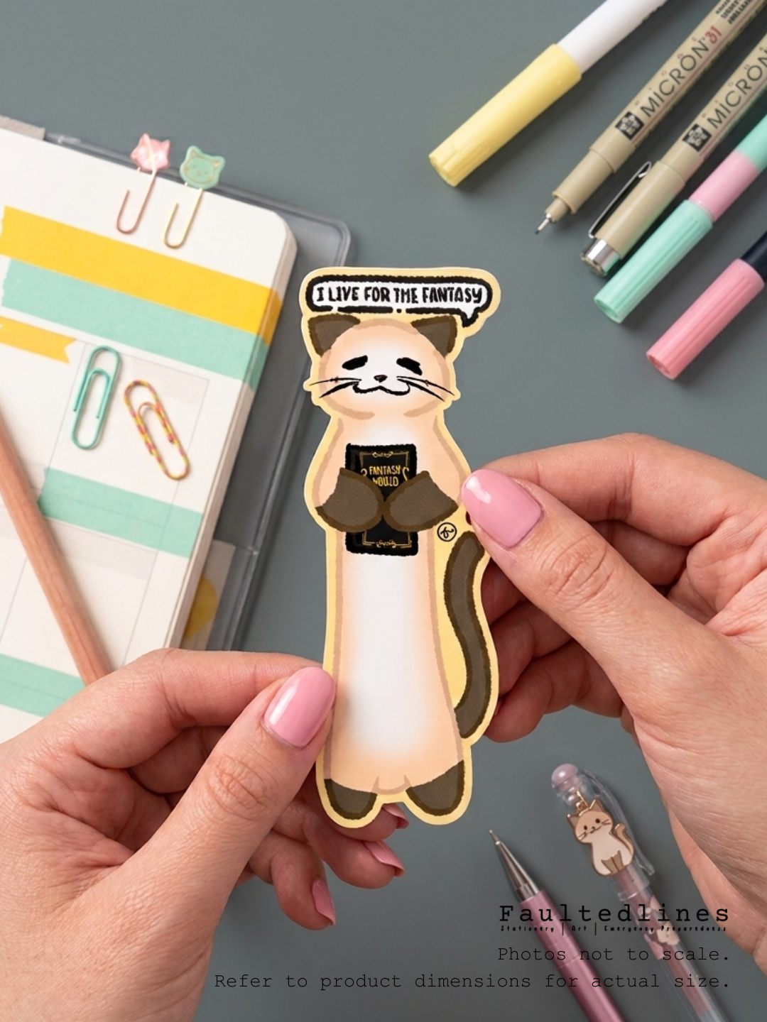 Waterproof Die-Cut Vinyl Sticker — Soy the Siamese: I Live for the Fantasy | 1" x 3"
