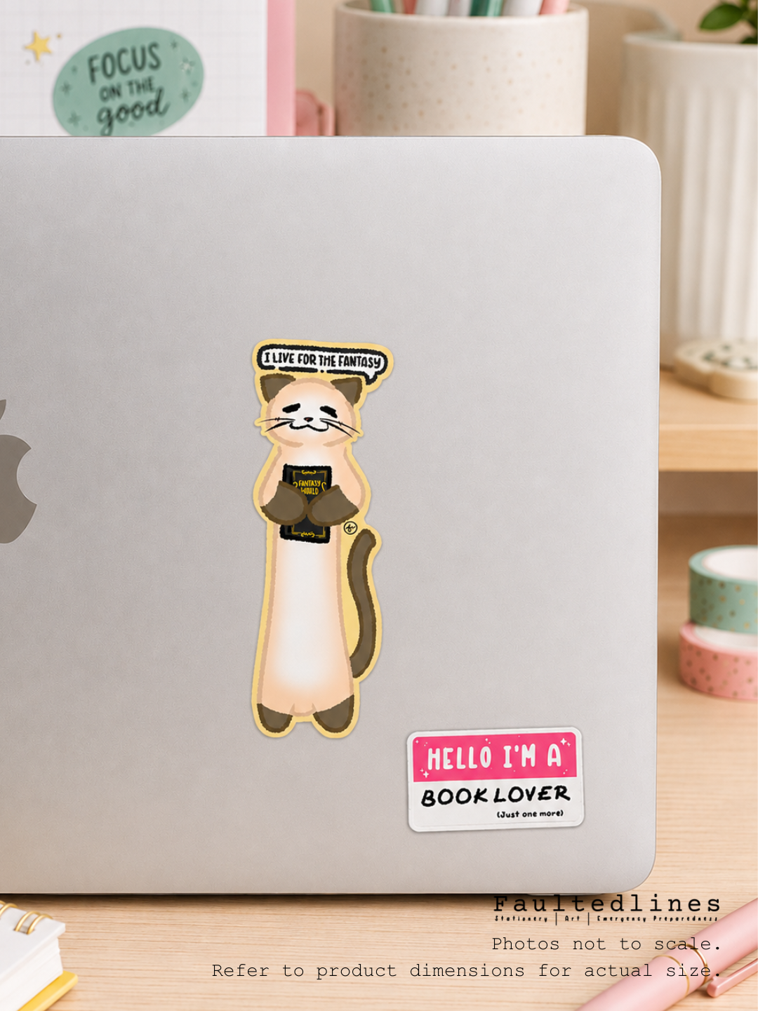 Waterproof Die-Cut Vinyl Sticker — Soy the Siamese: I Live for the Fantasy | 1" x 3"