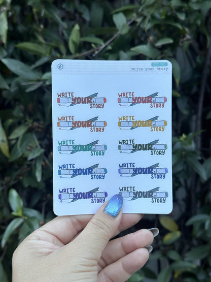 Paper Sticker Sheet — Stationery Inspired: Write Your Story | 4.25" x 3.5"