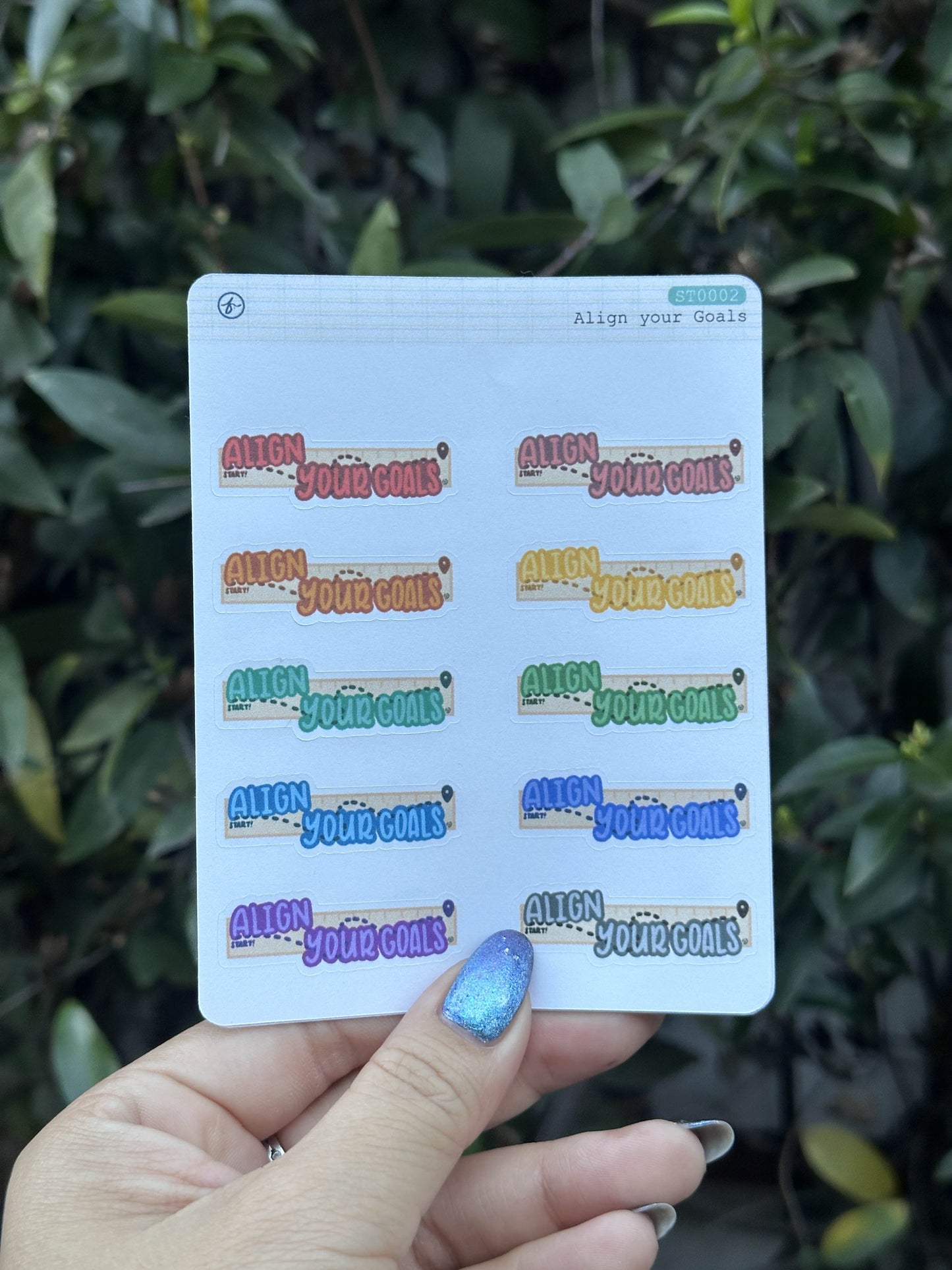 Stationery inspired: Align your Goals -Paper Sticker Sheet-