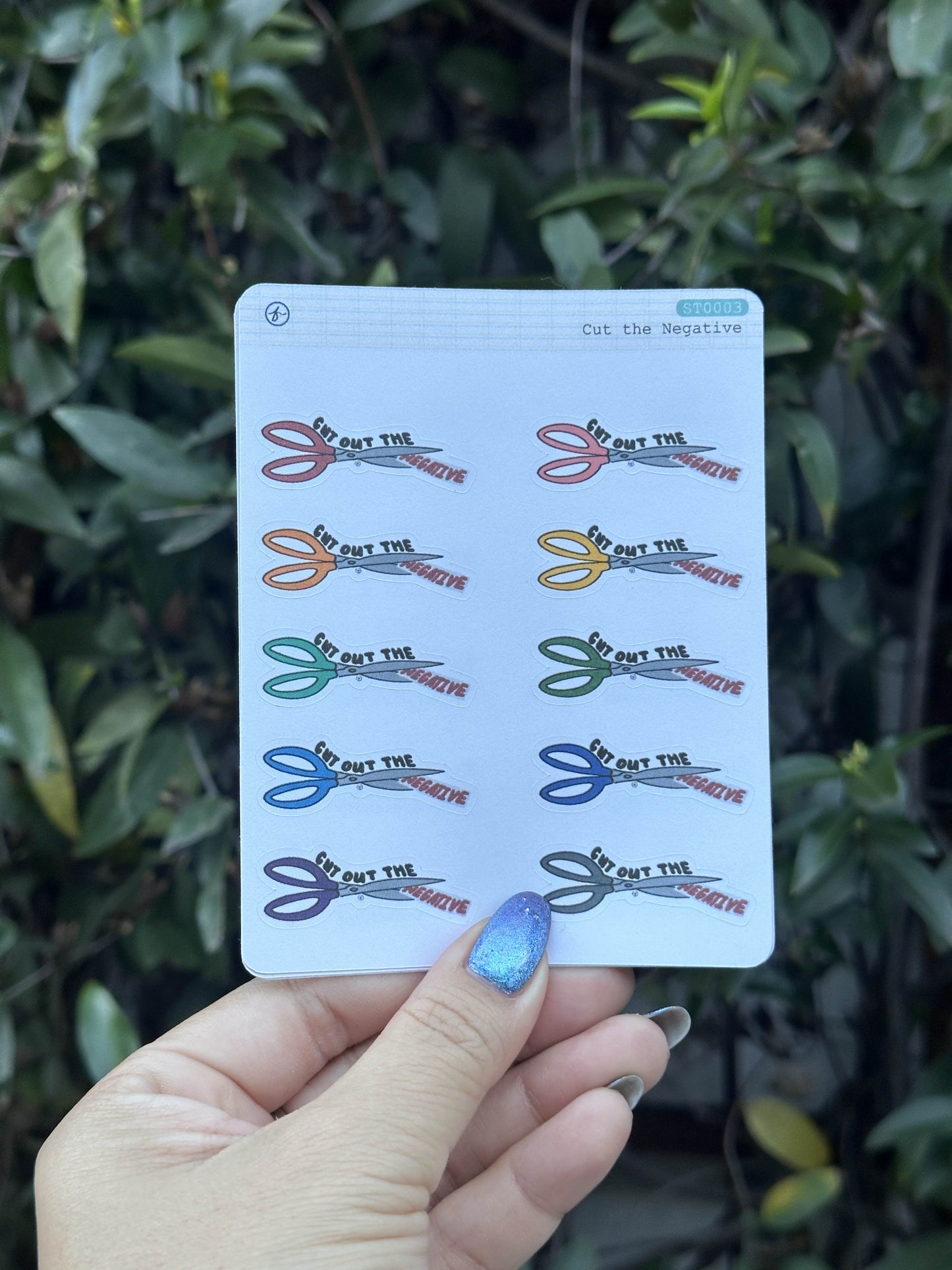 Stationery Inspired: Cut out the Negative -Paper Sticker Sheet-