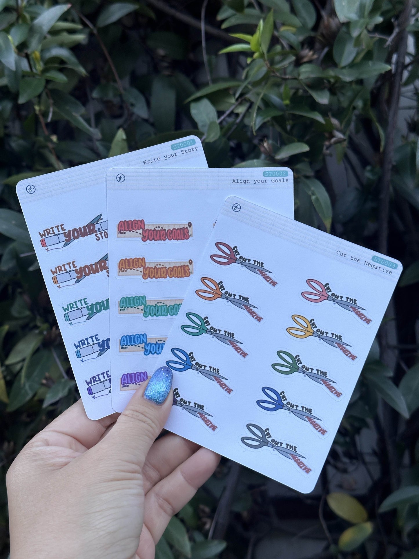Stationery inspired: Align your Goals -Paper Sticker Sheet-