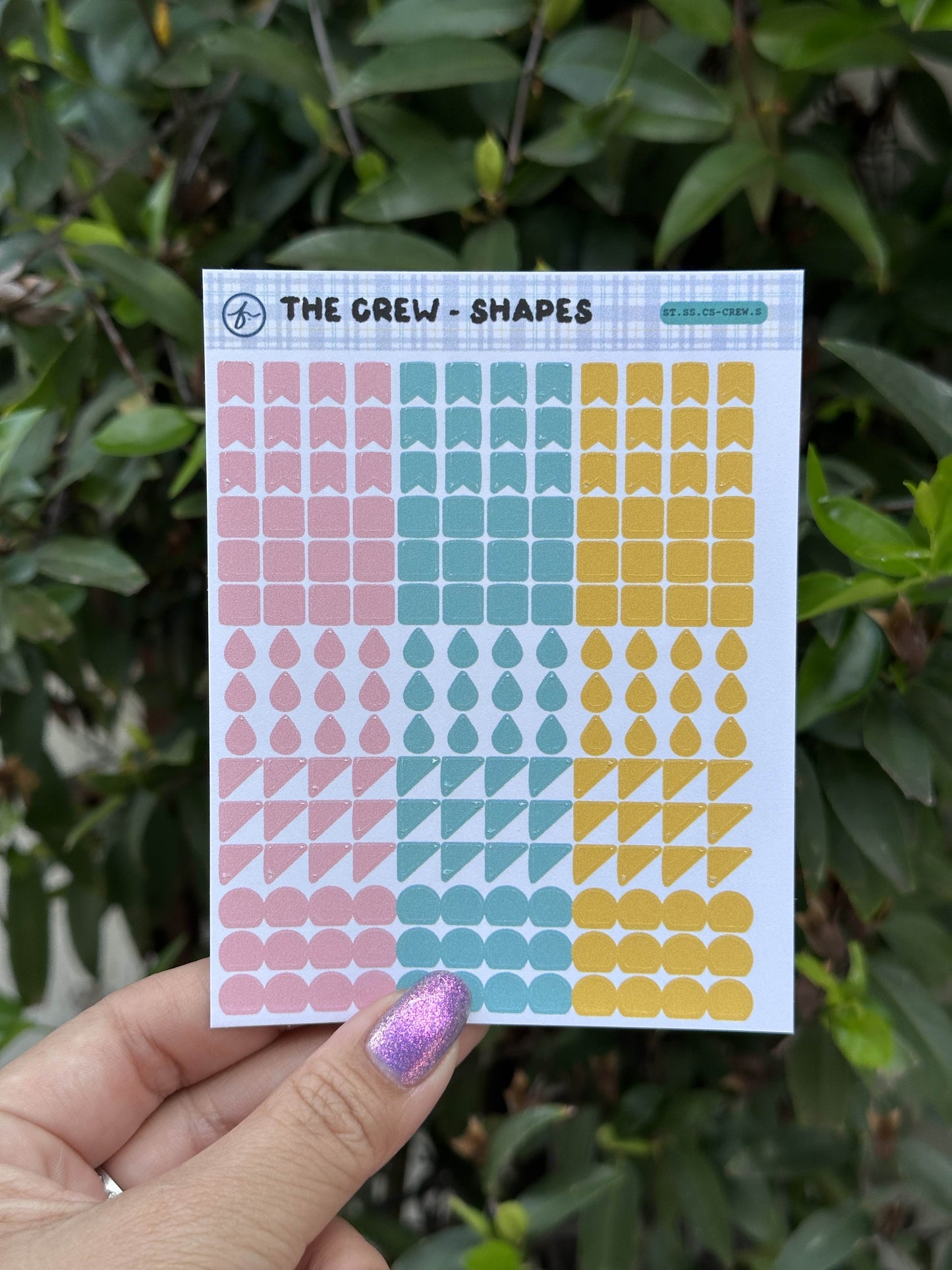 Paper Sticker Sheet Set — Color Shapes: The Crew | 3.5" x 4.25"
