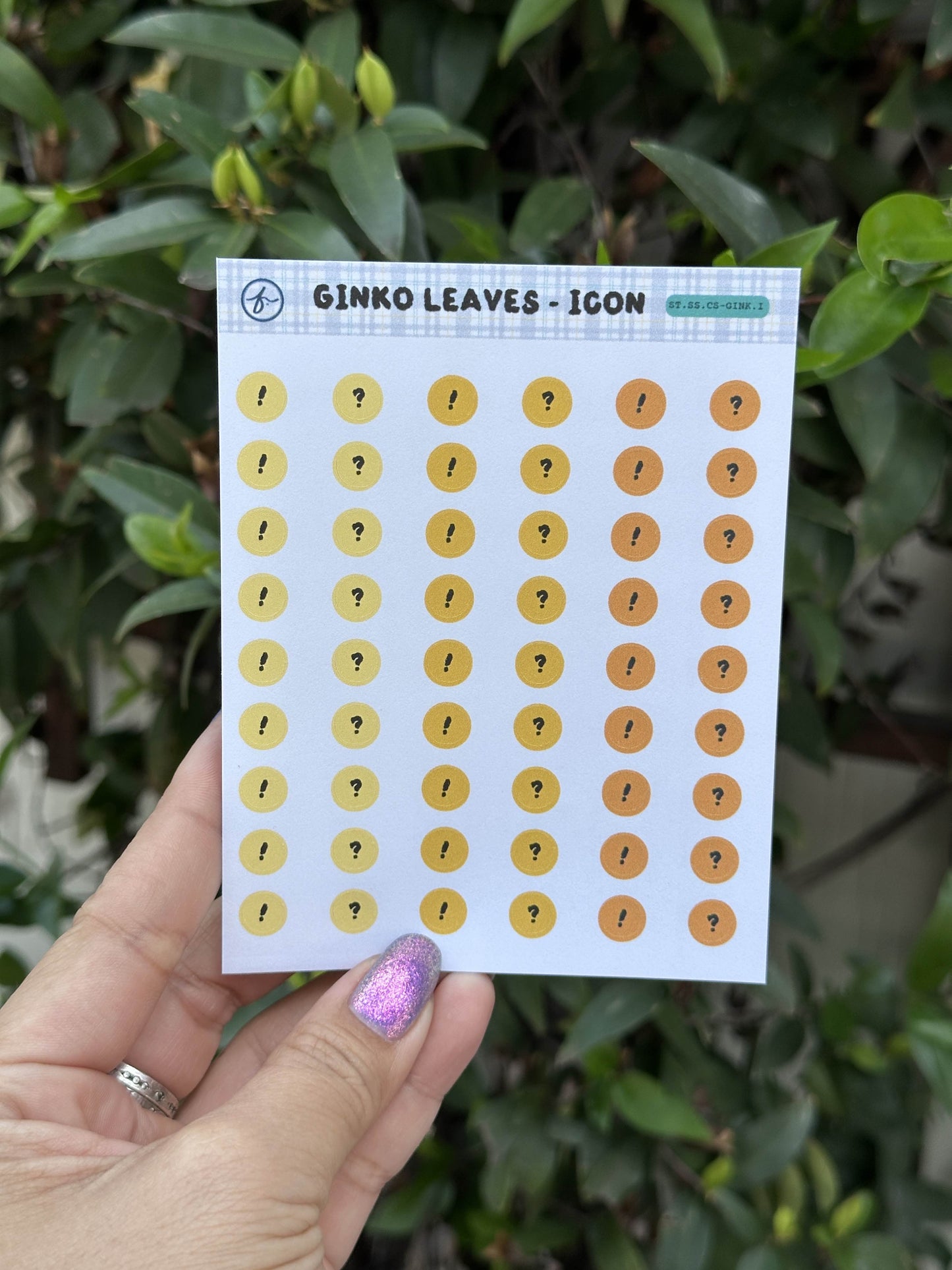 Paper Sticker Sheet Set — Color Shapes: Ginko Leaves | 3.5" x 4.25"