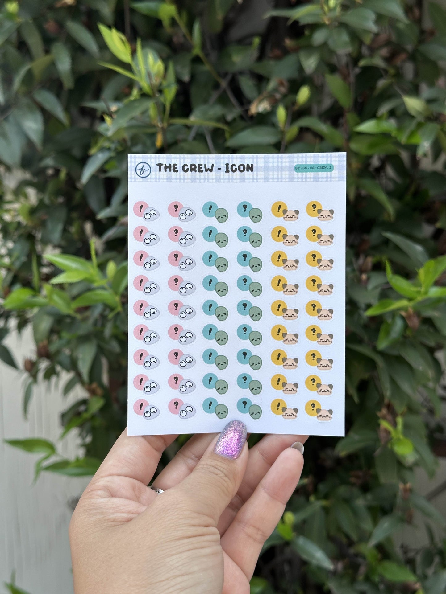 Paper Sticker Sheet Set — Color Shapes: The Crew | 3.5" x 4.25"