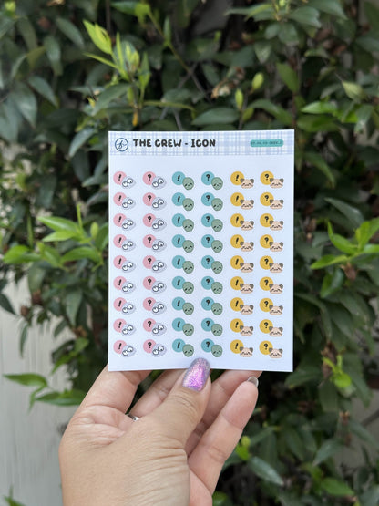 Paper Sticker Sheet Set — Color Shapes: The Crew | 3.5" x 4.25"