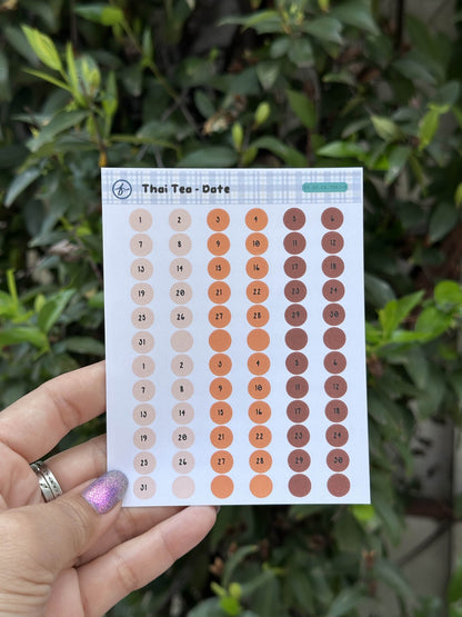 Paper Sticker Sheet Set — Color Shapes: Thai Tea | 3.5" x 4.25"