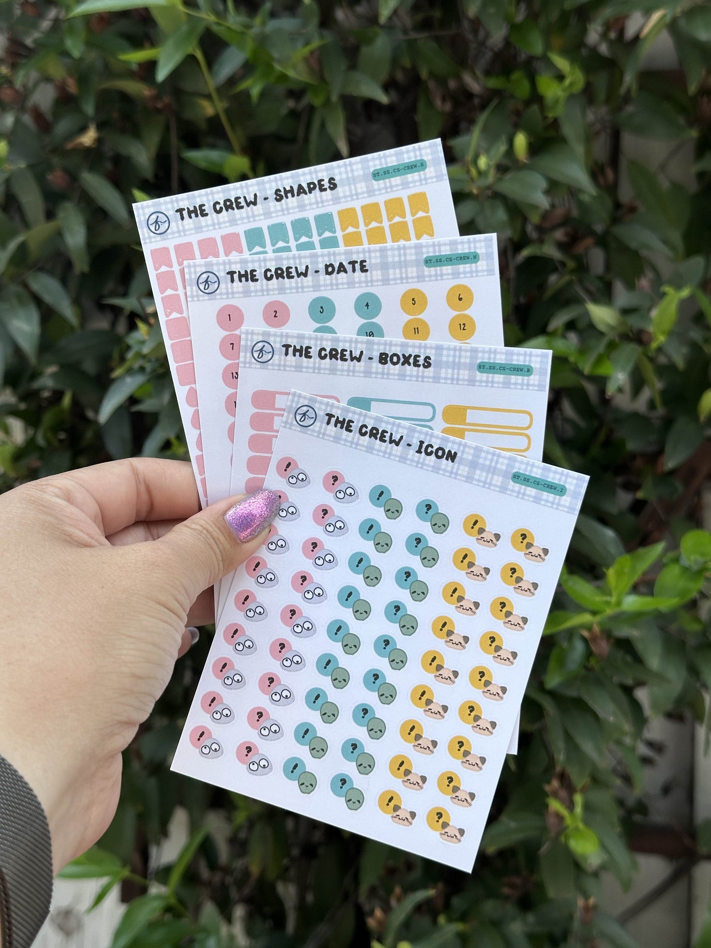 Paper Sticker Sheet Set — Color Shapes: The Crew | 3.5" x 4.25"
