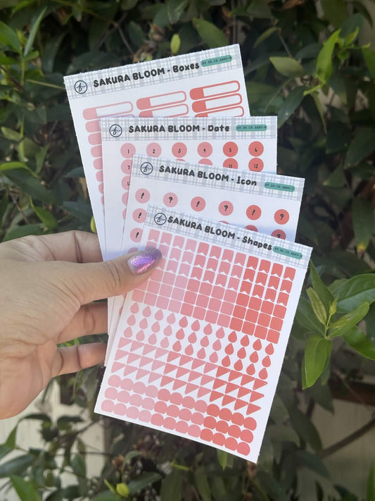Paper Sticker Sheet Set — Color Shapes: Sakura Bloom | 3.5" x 4.25"