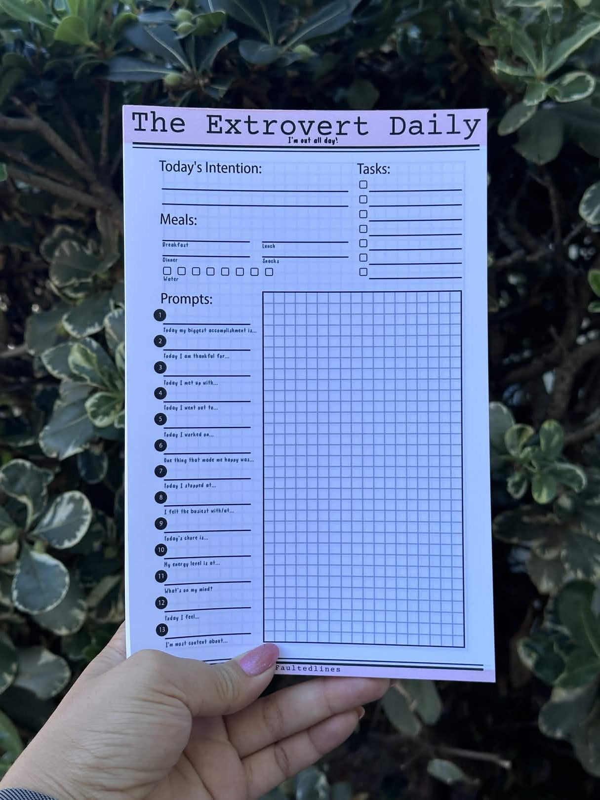 Planner Insert Notepad — Extrovert Daily | Large 5.5" x 8.5"