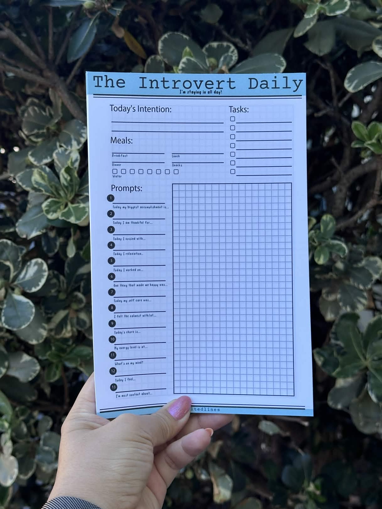 Planner Insert Notepad — Introvert Daily | Large 5.5" x 8.5"