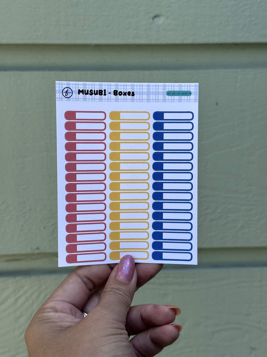 Paper Sticker Sheet Set — Color Shapes: Musubi | 3.5" x 4.25"