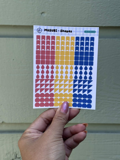 Paper Sticker Sheet Set — Color Shapes: Musubi | 3.5" x 4.25"