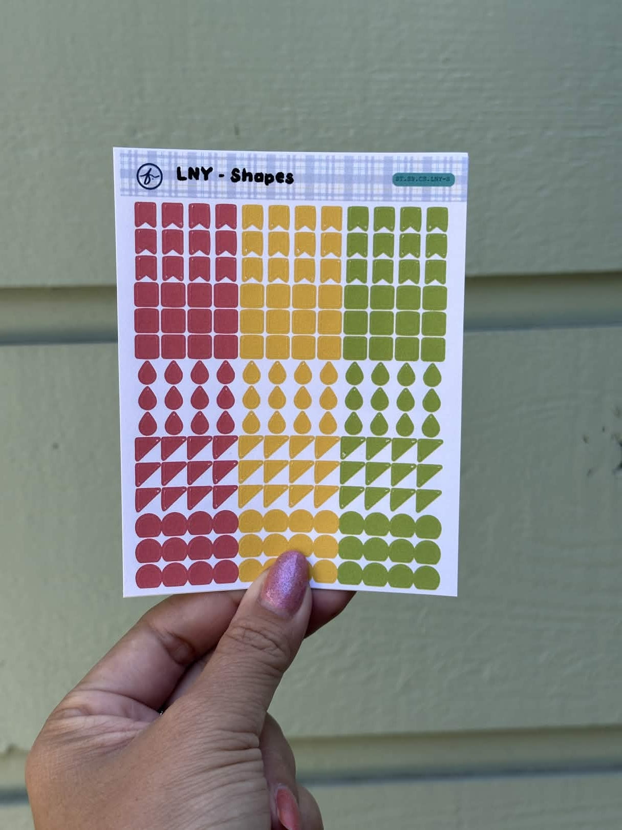 Paper Sticker Sheet Set — Color Shapes: Lunar New Year | 3.5" × 4.25"