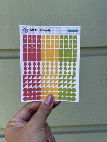 Paper Sticker Sheet Set — Color Shapes: Lunar New Year | 3.5" × 4.25"