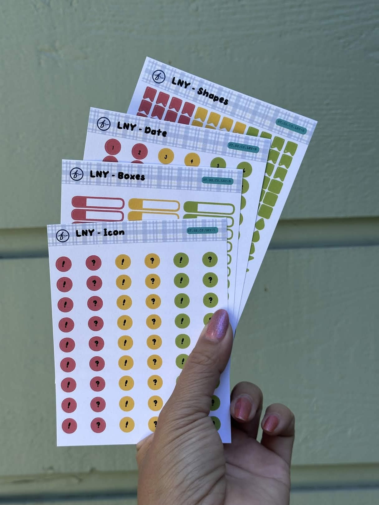 Paper Sticker Sheet Set — Color Shapes: Lunar New Year | 3.5" × 4.25"